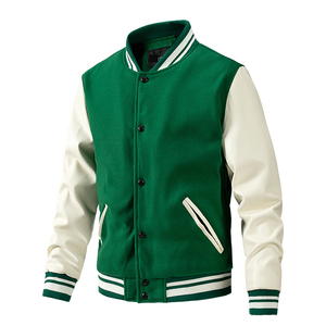 Hot Selling <b>Top</b> Best 2025 Wholesale Men's Varsity Jackets Stand Collar Front Logo Eco-Friendly Custom Design Sporty Slim - Product Image 3