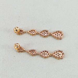 Round Cut Natural <b>Diamond</b> Ladies Drop <b>Dangle</b> <b>Earrings</b> 1.80 Cttw 925 Sterling Silver Yellow Plating Prong Set Trendy Wholesale - Product Image 5
