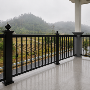 Panneau de clôture décoratif en métal noir pour balcon, garde-corps ornemental extérieur pour terrasse de villa, conception de sécurité domestique - Product Image 4