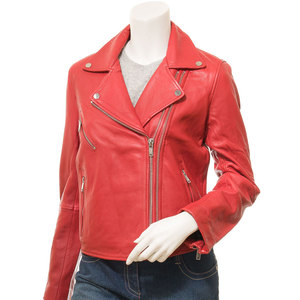 Wholesale <b>Ladies</b> <b>Real</b> <b>Leather</b> Biker <b>Jacket</b> Slim Fit Motorcycle OEM Supplier Custom Women Lambskin Motorcycle <b>Leather</b> <b>Jacket</b> - Product Image 4