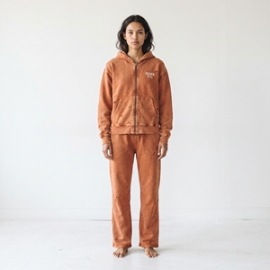 Conjunto Deportivo Vintage para Mujer, Lavado Ácido, Sudadera con Cremallera y Pantalones de Chándal de Algodón, Estilo Desgastado, Logotipo Personalizado, Ropa Urbana Diaria - Product Image 5