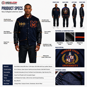 Custom <b>Men's</b> Satin Varsity <b>Jacket</b> with Boxy Fit <b>Faux</b> <b>Leather</b> Sleeves Embroidery Front Logo Autumn/Winter OEM Supplier - Product Image 5