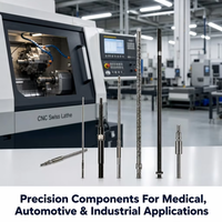 Tige filetée de précision en acier inoxydable, usinée sur mesure par CNC suisse, micro-usinage, fabrication OEM sous contrat