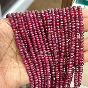 AAA Red <b>Ruby</b> Smooth Rondelle Beads 4mm to 5mm Natural <b>Ruby</b> 16 Inches Strands Loose Gemstone Beads for Jewelry Making Wholesale - Product Image 6