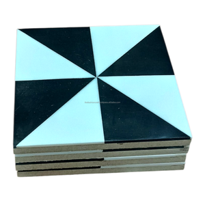 Modern Resin Inlay Eco-Friendly <b>Square</b> Coaster <b>Set</b> of 4 Pieces (10x10cm) for Tea/Coffee Use with Custom Logo High Quality - Product Image 4