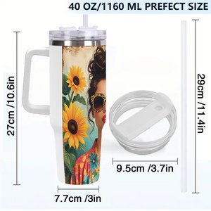Stainless Steel Tumbler 40oz Double Wall Insulated Travel Mug With Handle <b>For</b> <b>Hot</b> Cold <b>Drinks</b> - Product Image 4