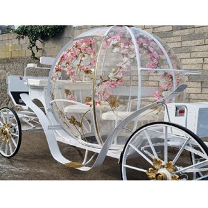 Popular Carruaje de Madera Estilo Calabaza con Caballos para Boda de Cenicienta, Color y Tamaño Personalizables, Carruaje de Caballos USA - Product Image 1
