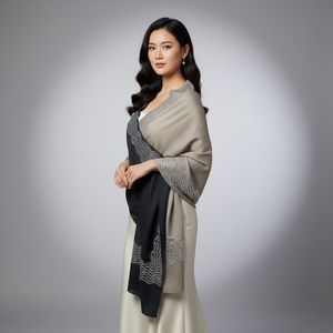 Elegant Merino <b>Wool</b> Stoles for Women Designer Winter <b>Wool</b> <b>Wrap</b> Soft Warm Scarf Swarovski Crystals Traditional Scarves Shawls - Product Image 2