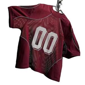 Camisetas de fútbol de malla para hombre, estilo oversize, cuello redondo, con franjas reflectantes, uniformes de fútbol, camisetas deportivas de malla para hombre - Product Image 4