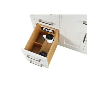 Mobile Bagno Moderno da 54 Pollici con Lavabo a Chiusura Ammortizzata e Mobiletto Contenitore in Legno Massello a 6 Cassetti - Product Image 6