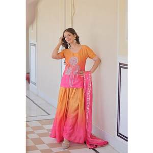 Ensemble de costume de fête pour femmes, haut-bas et dupatta pour un look élégant - Product Image 6
