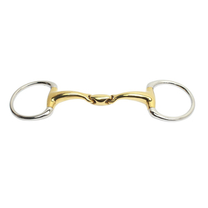 Bocado de equitación tipo French Link Ring de doble articulación Eggbutt en color arcoíris para caballo, con boquilla lisa y personalizable. - Product Image 4