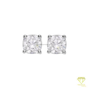 925 Sterling Silver Moissanite <b>Diamond</b> <b>Square</b> Stud <b>Earrings</b> Large Center Stone Jewelry For Wholesale Buyers - Product Image 5
