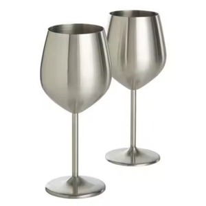 Gobelet à vin en métal de qualité supérieure, en acier inoxydable, réutilisable, vaisselle de luxe moderne pour hôtel, restaurant, mariage - Product Image 2