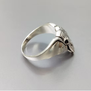 Antique Style 925 Sterling <b>Silver</b> Elephant Head <b>Ring</b> Hand Engraved Gothic Punk Oxidized Jewelry <b>for</b> <b>Men</b> Women - Product Image 2