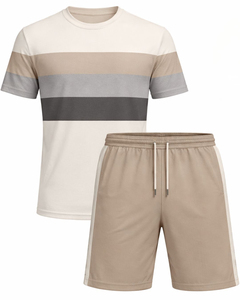 Conjunto Deportivo Personalizado de Camiseta y Pantalones Cortos de Felpa para Hombre, Ropa Deportiva para Gimnasio, Manga Corta, Secado Rápido, Transpirable y de Alto Rendimiento - Product Image 3