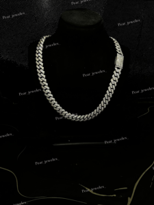 Rhodium Plated 925 Silver VVS Round Cut Diamond <b>Statement</b> <b>Necklace</b> Cuban Link Chain Hip Hop Everyday Wear - Product Image 1