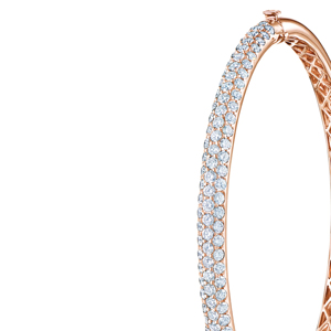 Bracelet tennis en moissanite plaqué or rose, taille brillant rond, sertissage en canal, motif géométrique, bijoux de luxe pour femme - Product Image 2