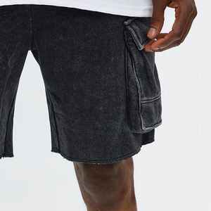 Prix avantageux pour les acheteurs en gros : Shorts pour hommes décontractés et tendance, délavés à l'acide, avec poche cargo et logo personnalisable 2026 - Product Image 4