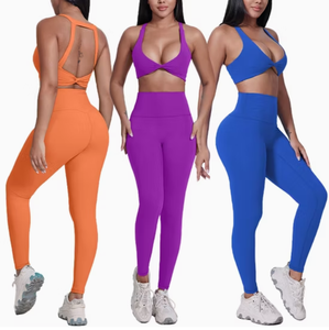 Ensemble de yoga pour femmes, vêtements de sport et de fitness, ensemble de yoga respirant pour femmes adultes, ensembles de natation, ensembles de yoga en nylon - Product Image 4