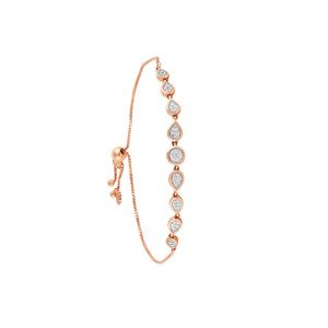 Bracelet en or rose plaqué diamant de qualité supérieure, coupe poire, micro-incrustation, chaîne classique pour femme, bijou à porter au quotidien - Product Image 3