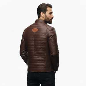 Wholesale High Quality <b>Jacket</b> for Men <b>Sheepskin</b> Winter Fashion Soft Lambskin Stand Collar Slim Fit Leather Biker Gear <b>jackets</b> - Product Image 4