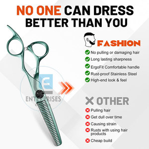Ciseaux à effiler antidérapants en acier inoxydable – Ciseaux de haute qualité pour barbier, pour droitiers - Product Image 3