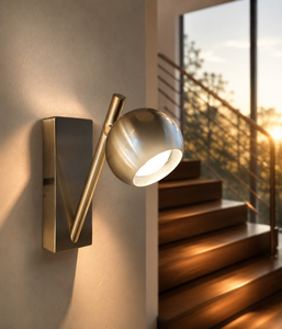 Modern Brass <b>Wall</b> Lamp E27 LED Dome Shade 2700K Warm White <b>Light</b> for Living Room - Product Image 3