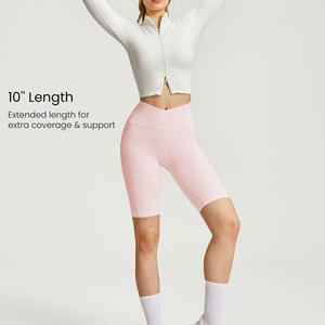 Shorts de yoga taille haute respirants pour femmes, légers et extensibles, à motifs personnalisés, pour l'entraînement et le marché de détail – Collection été - Product Image 5