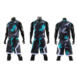 Men's Sublimated Basketball Jersey Set Geometric Print Sleeveless Tank Top <b>Shorts</b> Moisture Wicking Athletic Fit All Seasons - Product Image 3