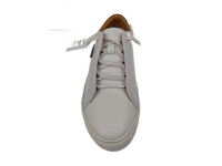 Dlords Baskets de sport blanches en cuir de vachette pour hommes, à lacets, respirantes, avec semelle intermédiaire en EVA et semelle extérieure en TPR, légères et amortissantes