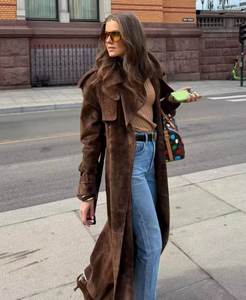 Abrigo de Plumón Grueso y Transpirable de Alta Calidad para Mujer, 70% Lana, Talla Grande, Elegante, Largo, con Cinturón y Bolsillo Delantero - Product Image 5