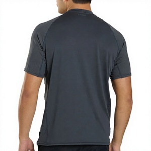 T-shirt de compression unisexe à manches longues gris foncé col rond pour entraînement adultes 220 grammes séchage rapide UPF50+ - Product Image 2
