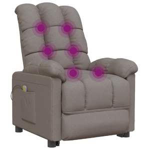 Fauteuil de massage en tissu taupe - Product Image 6