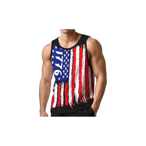 Camiseta sin mangas de sublimación para hombre, de verano, de secado rápido, con estampado gráfico frontal y logo, para gimnasio y entrenamiento. - Product Image 4