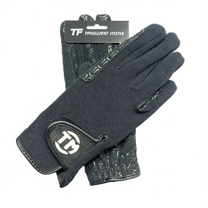 Gants d'équitation unisexes personnalisés pour l'été, en polyester extensible, à doigts entiers, avec grip renforcé et impression en silicone - Product Image 2