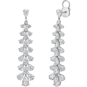 Boucles d'oreilles pendantes en zircon taille poire, plaquées rhodium, bijoux de mariage classiques pour femmes, boucles d'oreilles en alliage, forme goutte d'eau - Product Image 2