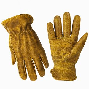 Gant de sécurité en cuir de vachette brun foncé pour la protection des mains - Product Image 5