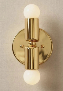 Modern Gold Wall <b>Sconce</b> 2 <b>Light</b> Vanity Lamp Polished Metal Single Side Decor for Bedroom Entryway - Product Image 3