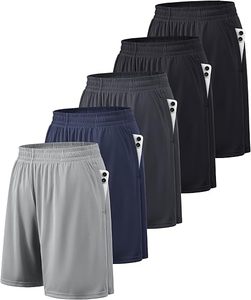 Shorts de sport en toile pour homme, légers, respirants, séchage rapide, taille élastique, 100% coton, avec poches - Product Image 1
