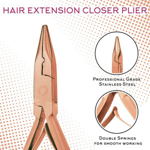 Kit d'outils professionnels pour extensions de cheveux de haute qualité couleur or, avec outils d'application et de retrait, logo personnalisé - Product Image 5