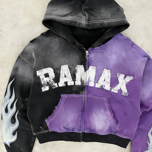 Sudaderas con Capucha Extra Grandes y Gruesas Personalizadas, de Lujo, de Algodón Terry, Resistentes al Viento, Transpirables, Impermeables, con Pantalla Puff para Fitness - Product Image 1