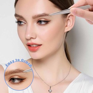 Pinzas de acero inoxidable puntiagudas para mujer, pinzas de precisión para vello facial, cejas, barba y vello encarnado. - Product Image 6