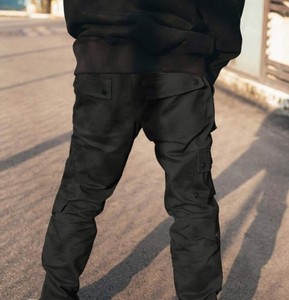 Pantalon cargo léger EMRG pour homme, en velours côtelé imperméable, à jambes larges, avec poche à rabat et cordon de serrage à la taille, 100% coton - Product Image 2