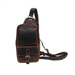 Sac de messager en cuir de veau de vache pur de haute qualité fait à la main écologique à la mode utilisation quotidienne fermeture éclair Logo chaînes résistant à l'eau - Product Image 5