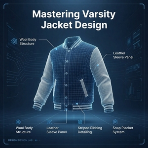 Veste universitaire personnalisée en mélange de laine de qualité supérieure, veste de baseball à boutons pression, fabricant OEM - Product Image 3