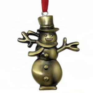 Décoration de Noël et du Nouvel An de qualité supérieure, unique, en métal, renne volant, bonhomme de neige, flocon de neige, ornement d'arbre à 3 couches, vente en gros - Product Image 3