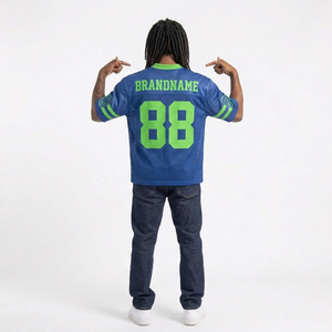 OEM Custom American Football Jersey Retro Sublimation Print Mesh Oversized Athletic Teamwear <b>Boxy</b> <b>T</b>-<b>Shirt</b> Anti-Bacterial Adults - Product Image 6