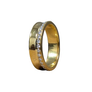 Anillo de Compromiso y Aniversario de Oro Sólido de 10K con Diamante CVD Cultivado en Laboratorio de Corte Redondo, Apilable, Certificado por IGI - Product Image 1