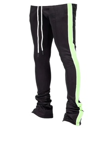 Pantalones de hombre de alta calidad, pantalones de chándal apilados a rayas curvas rectas con bolsillos laterales, pantalones acampanados de invierno de carga apilados para hombres - Product Image 2